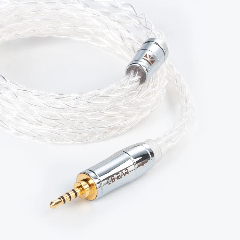 Keephifi kbear limpid Pro สายเคเบิลเงินแท้8แกน2.5/3.5/4.4มม. พร้อม mmcx/ 2PIN/QDC /tfz สำหรับหูฟัง KZ moondrop kbear