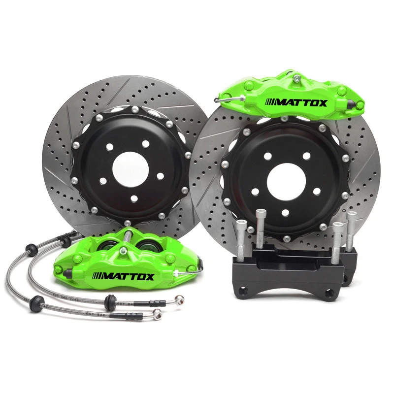 

Mattox Brake Kit 4POT Piston Caliper Slotted Drilled Disc Brake Rotor 330*28mm for Civic EK EM DC2 EJ 1996-2000 Front 16inch