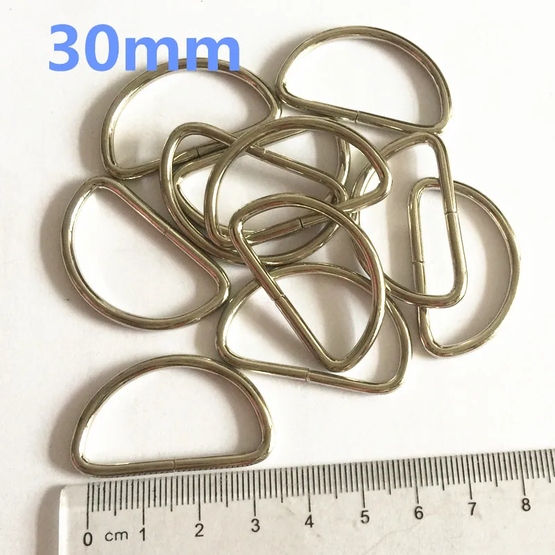 100PCS 30mm 1-3/16''Belt Buckle Metal Hardware Accessories Silver D Shaped Openable Loop Type Seamless Buckle Ring Horseshoe