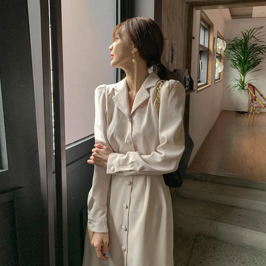 

Winter Women'S Dress 2021 Shirt Dress Long Evening Female Vintage Maxi Party Oversize Beach Women Dresses Casual Elegant Prom