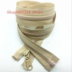 1/2/5PCS 5#28 Inch (70cm) beige Separating Jacket Zippers Sewing Heavy Duty Plastic Zippers Bulk process open-end