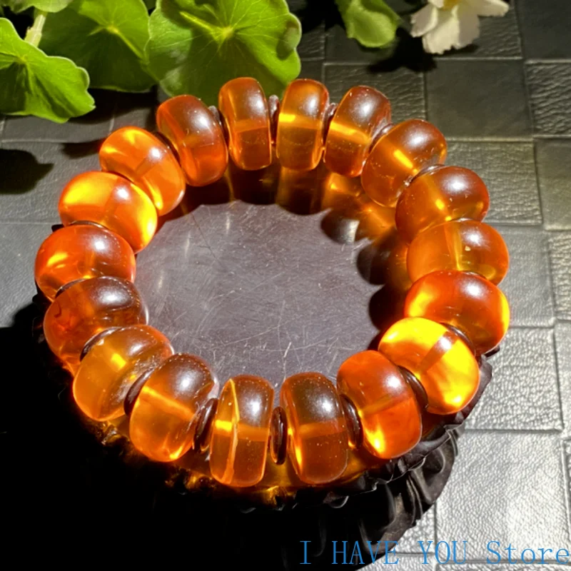 Natural Amber and Beeswax Bracelet Polish Sea Amber Gold Amber Bracelet Fashion Men's and Women's Bracelets Bracelet