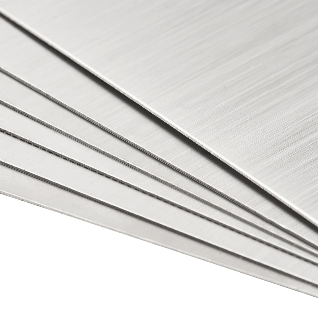 Imagem -02 - Uxcell 15 Peças Grosso 0.4 mm em Branco Cartão de Visita do Metal 88x53 mm Placa Tom Prata Aço Inoxidável