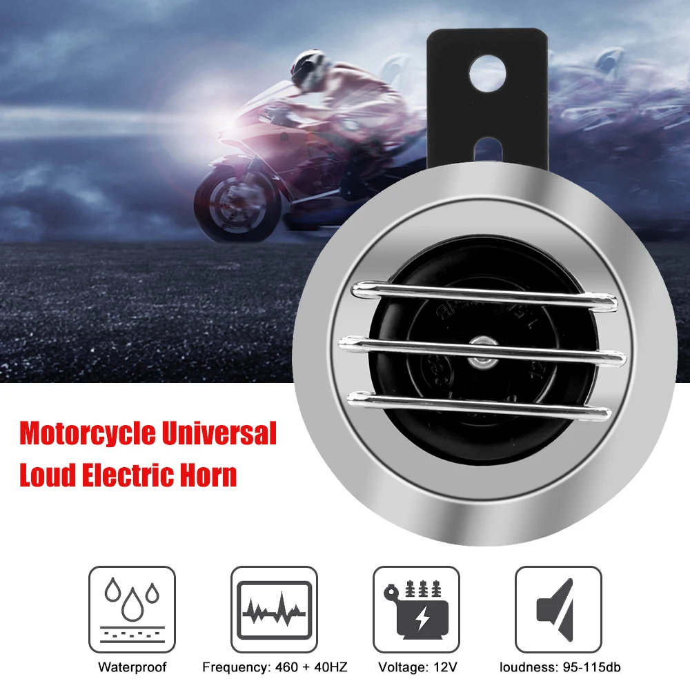 Motorcycle Electric Horn Kit Horn for moto for Scooter Moped Dirt Bike ATV Round Loud Horn Speakers