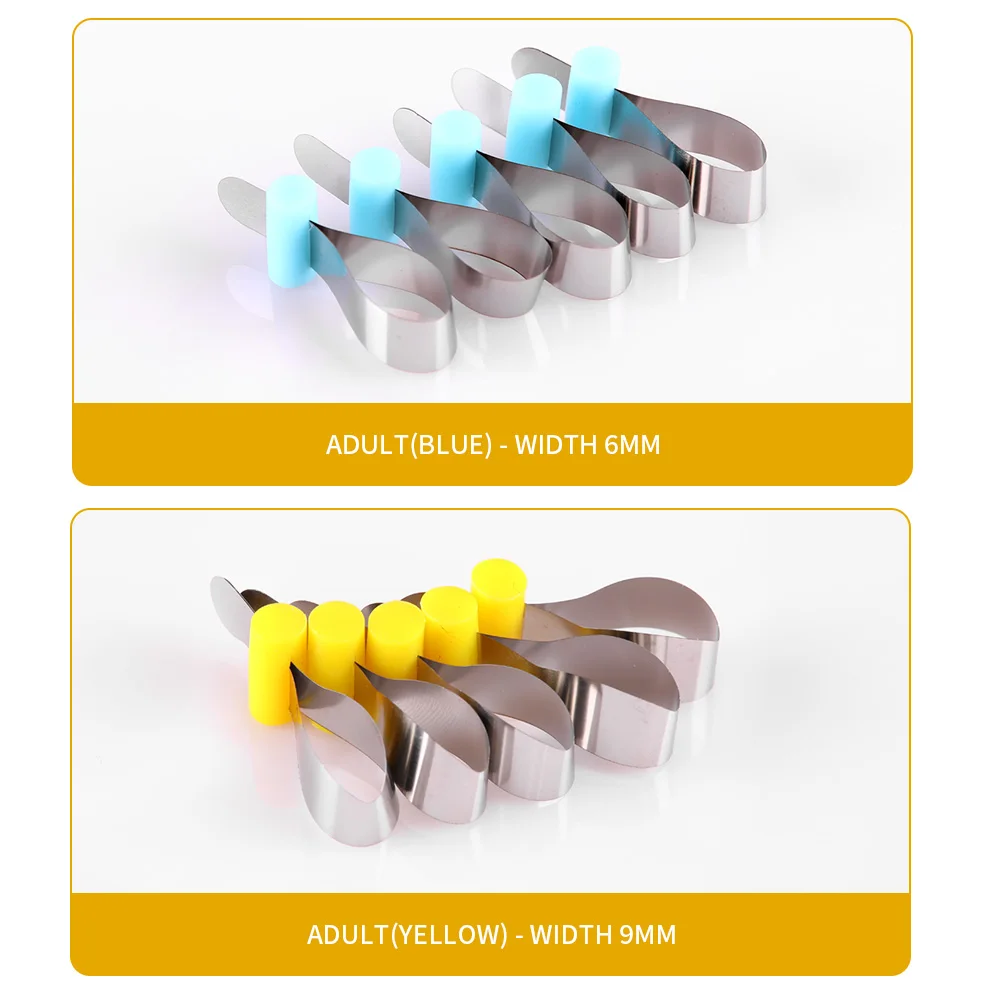 50 sztuk/pudło autoklawowalny arkusz dentystyczny 135 ° c ortodontyczny przekrój metalowy Matrice poliester