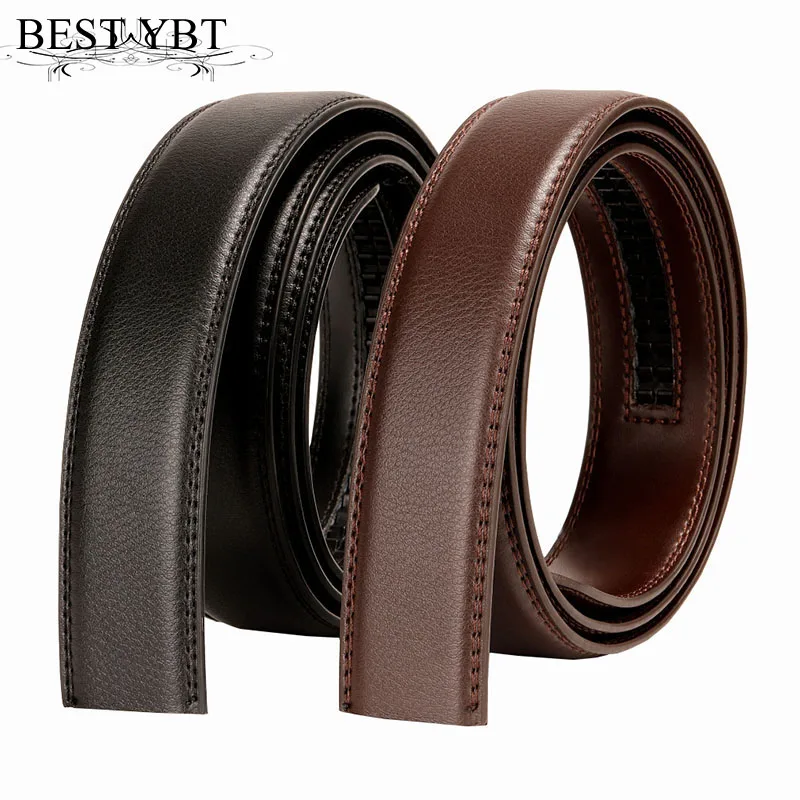 

Best YBT Men's No Buckle Belt Brand Belt Men High Quality Male Imitation Leather Strap Jeans Belt 3.5cm Belts