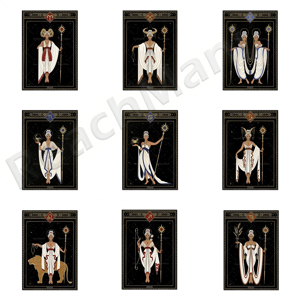 

12 constellation art, horoscope decoration, zodiac gift goddess art poster decoration canvas canvas home unique gift