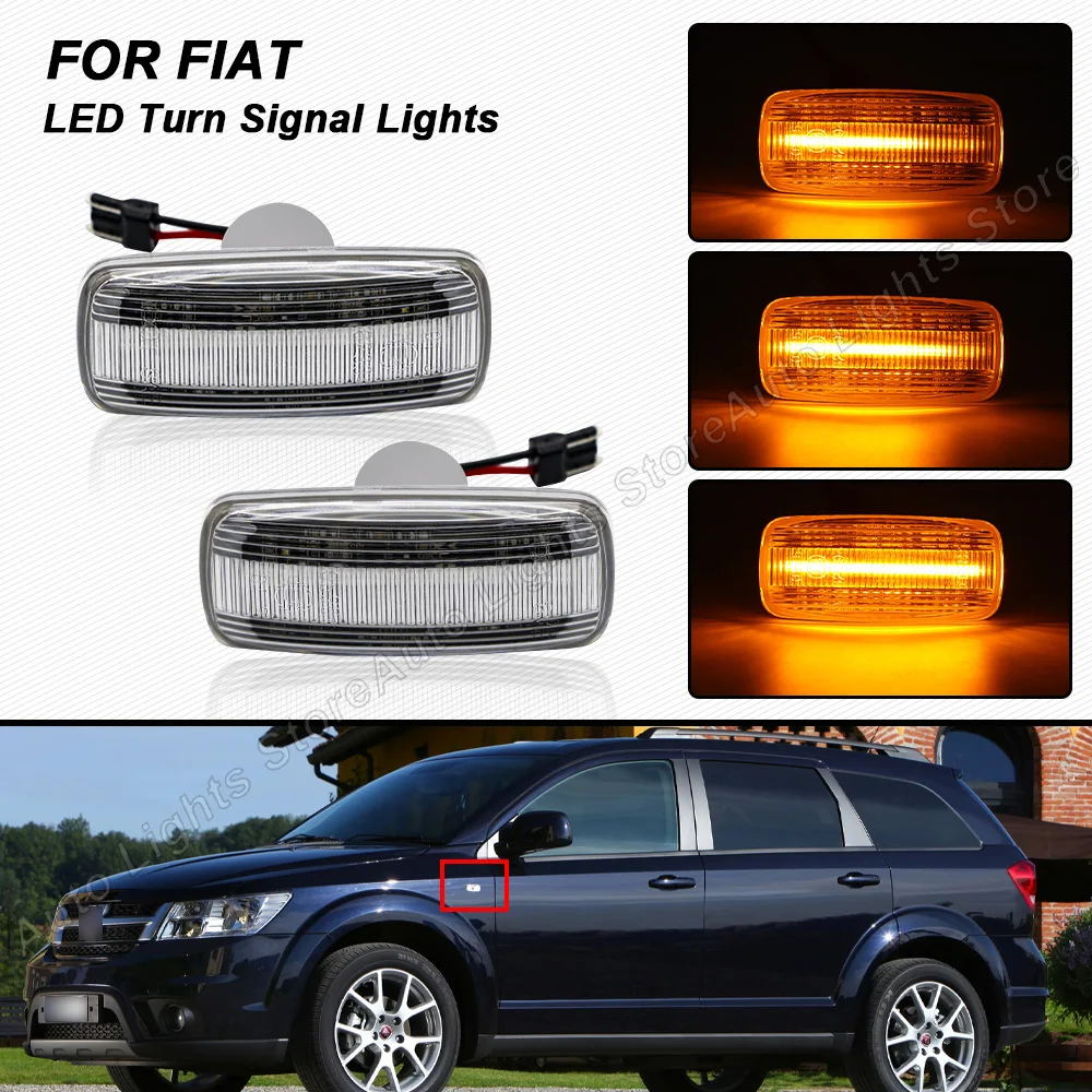 

2Pc Dynamic LED Side Marker Light Turn Signal Lamp For 2011 2012 2013 2014 2015 2016 Fiat Freemont 2011 2012 2013 2014 2015 2016