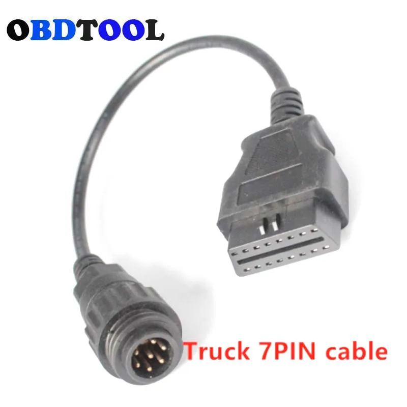 OBD 7 Pin To 16 Pin Converter OBDII Cable for Diesel Truck Diagnostic OBD2 Cable for Knorr Wabco Trailer 7Pin Connector Adapter