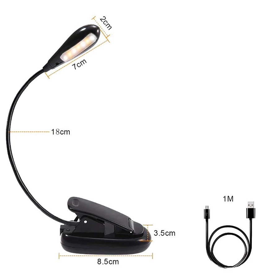 Fine Portable Travel Book Reading Light Lamp 3 Level Warm/Cool White LED Clip Booklight Reading Lamp Creative LED Night Light