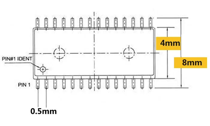 CH-DP(T)SSOP40-DIP40 محول TSSOP40 إلى DIP40 اختبار المقبس الملعب: 0.5 مللي متر العرض = 4 مللي متر 8 مللي متر