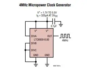 LTC6930 LTC6930CMS8-4.19 LTC6930IMS8-4.19 LTC6930HMS8-4.19 LTCKZ - 32.768kHz ถึง 8.192MHz Precision uPower Oscillators
