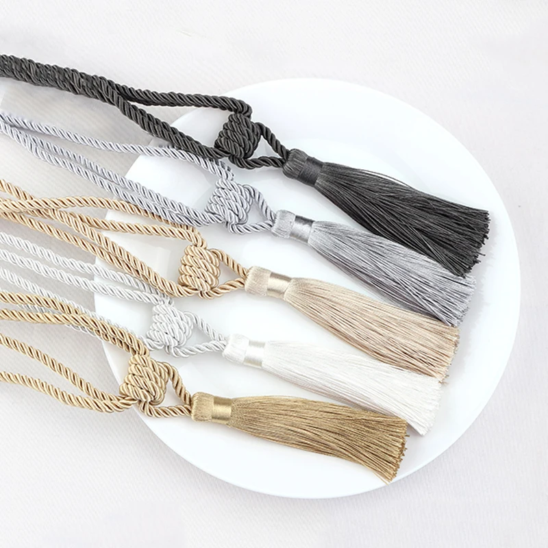 1Pc Room Accessories Tassel Curtain Tieback Fringe Handmade Curtain Tie Backs Hanging Ball Buckle Rope Curtains Holder Bandage