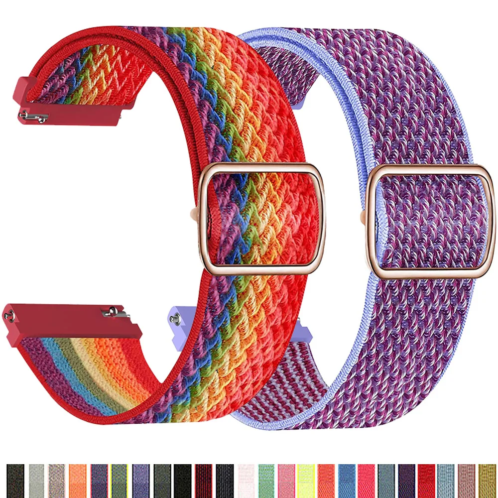 

Эластичный нейлоновый браслет для Samsung Galaxy Watch 4, Classic, 3, 46, Active 2, 42 мм, Gear S3, Huawei GT 2, 2e, 3 pro, 20 мм, 22 мм