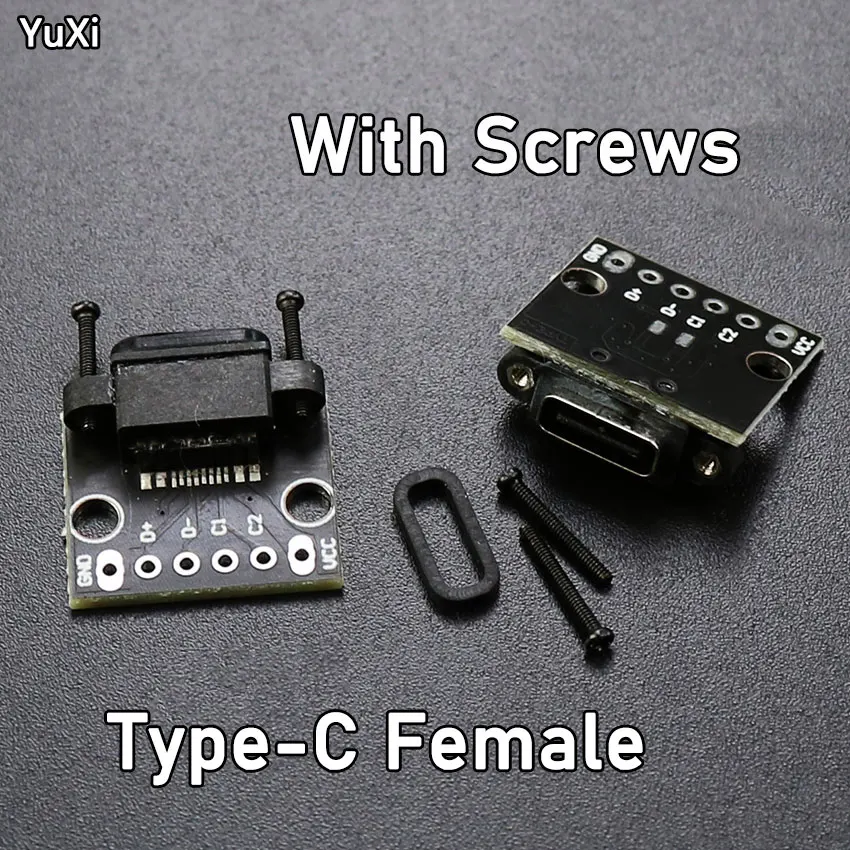 1Pcs USB 3.1 Female Test PCB Board With Screws Adapter Type C 12P Connector Socket For Data Line Wire Cable Transfer