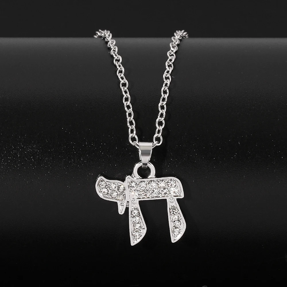 Iced Out Math Pi Egyptian Chai Symbol Pendant Necklace For Women Men New Fashion π With Crystal Unisex Jewelry Gift