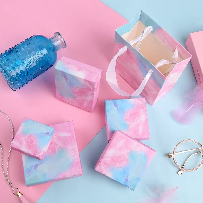 Caixa de papel para presente, anéis, brincos, pulseiras, colar, broche, caixa de joias, para casamento, noivado e casamento