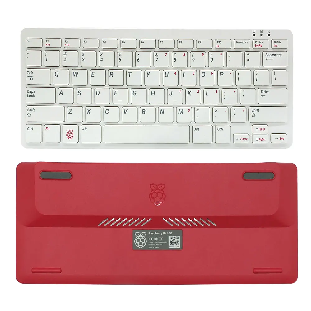 Raspberry Pi 400 – kit d'ordinateur, 4 go de RAM, 1.8 go de CPU, WiFi, Bluetooth intégré, clavier US + carte SD + alimentation + Guide RPI 400