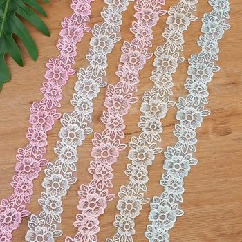 刺繡オーガンザレーストリムリボン,幅5cm,ファブリック,手作り素材,衣類アクセサリー,家の装飾