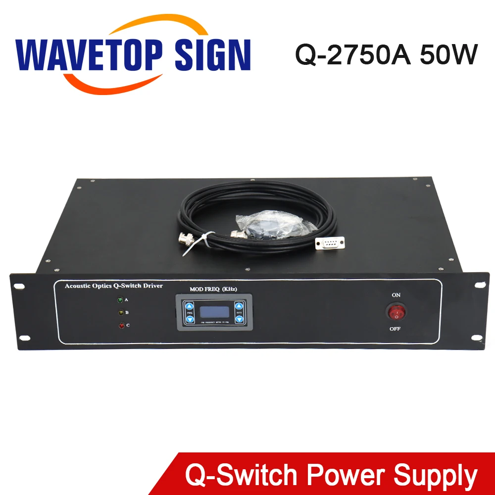 Wavtopsign-fuente de alimentación q-switch, Q-2750A de 50W, controlador q-switch, uso para máquina de marcado láser YAG