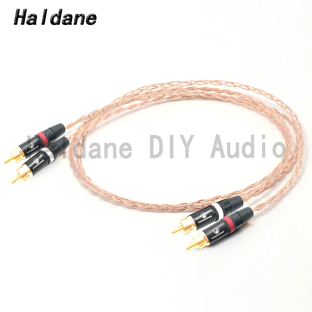 

Haldane Bold Version 8CU Single Crystal Copper Audio Cable HIFI RCA Interconnect Cable 2RCA to RCA Cable for Amplifier CD player