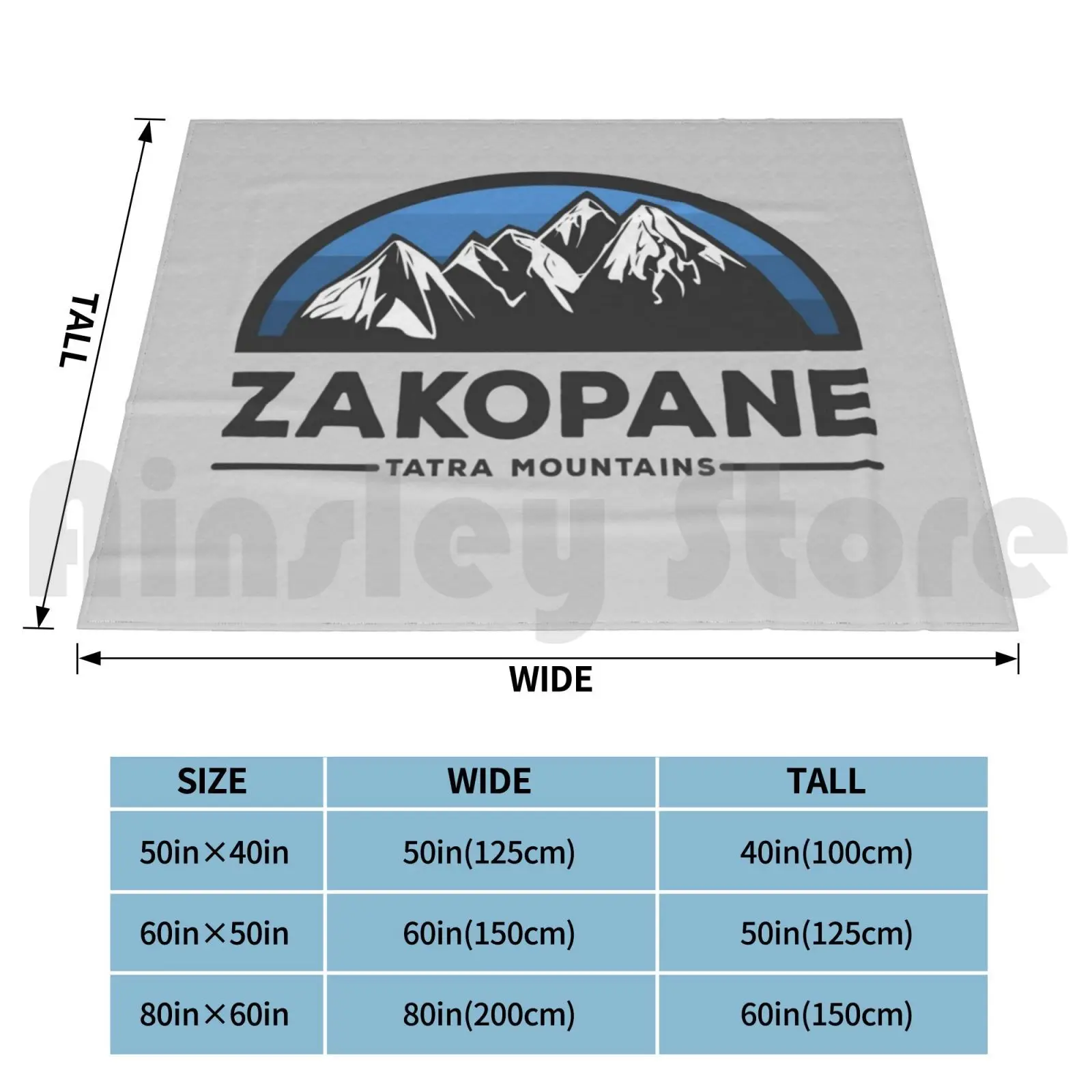 Zakopane Mountains Blanket Super Soft Warm Light Thin Poland Mountain Polska Trails Camping Hiking Visit Mountain