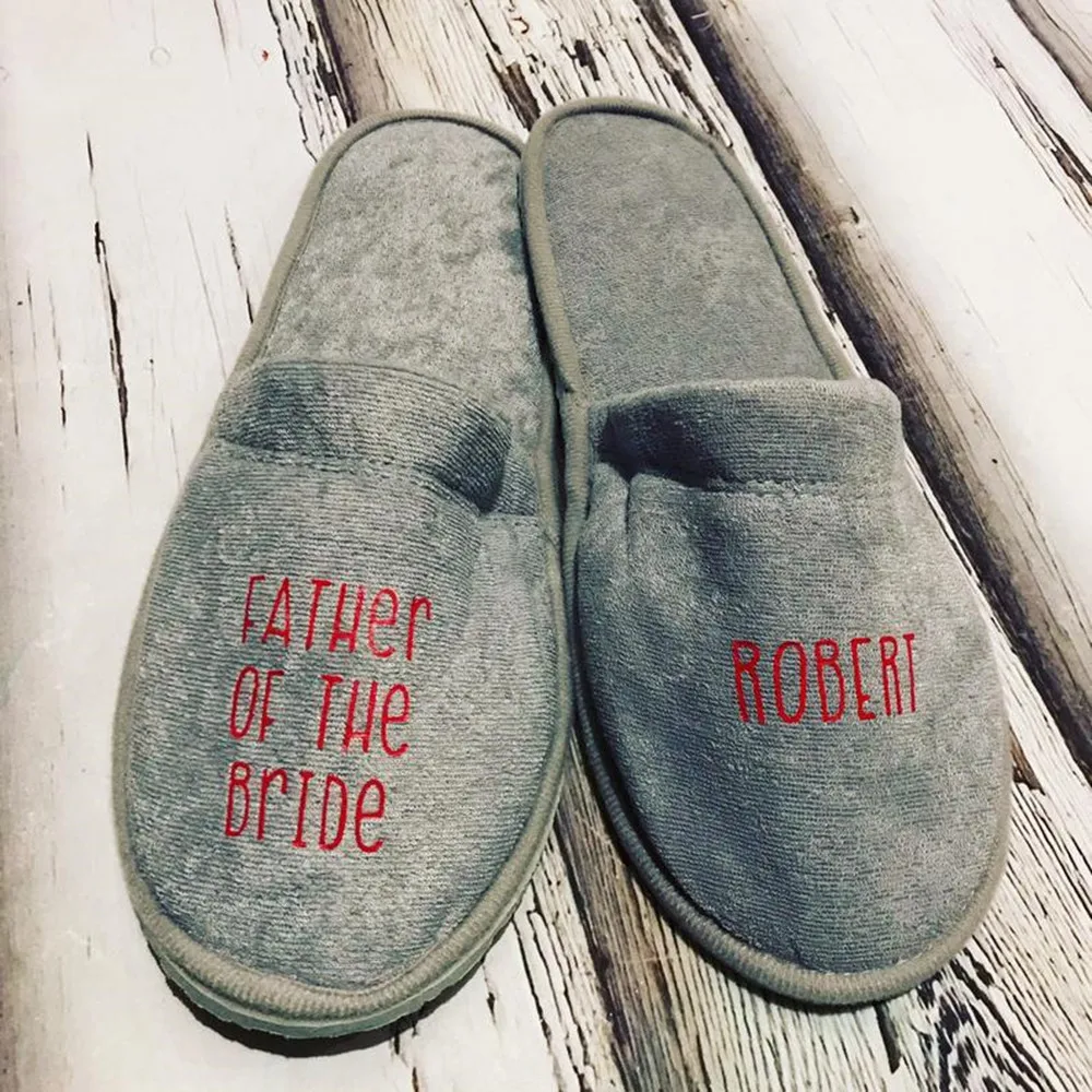 groom Bride Slippers custom father of bride Slippers wedding keepsake Get Ready slippers groomman Favors gift marriage slippers