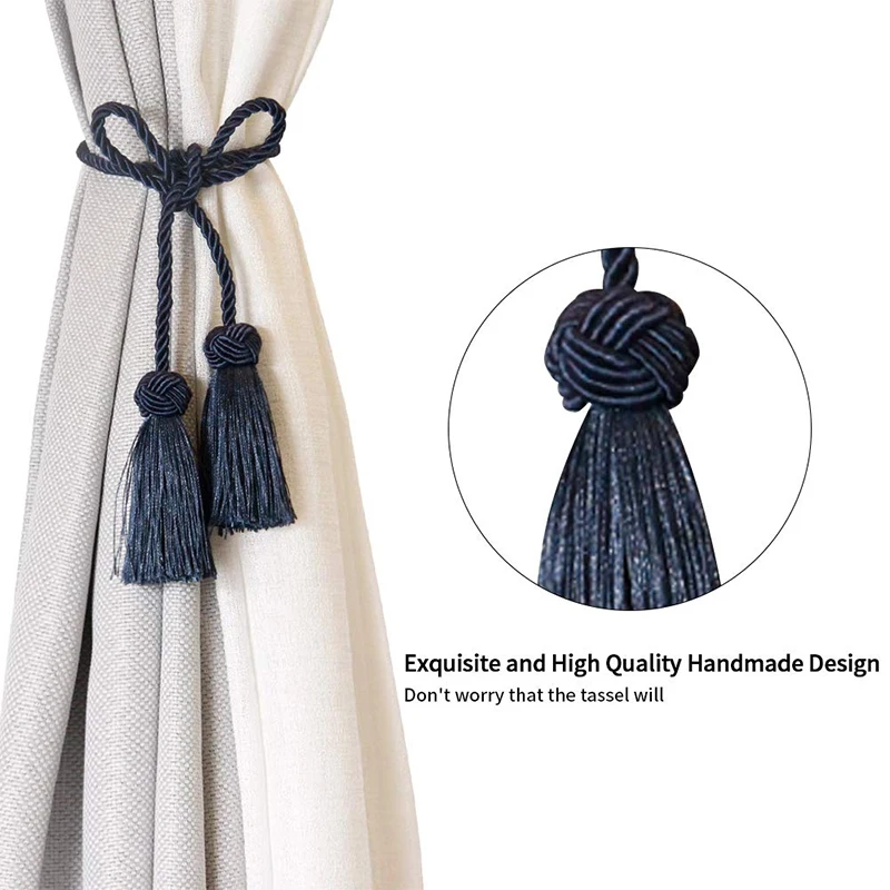 1Pc Room Accessories Tassel Curtain Tieback Fringe Handmade Curtain Tie Backs Hanging Ball Buckle Rope Curtains Holder Bandage