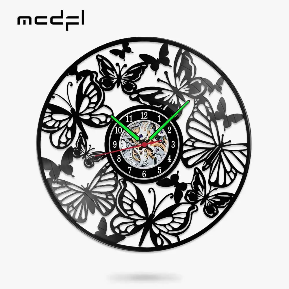 

MCDFL Butterfly Clocks Wall Decor Insect Watch Decoration for Home Mechanism Clock Decorated Living Room Minimalist Ornaments 3d