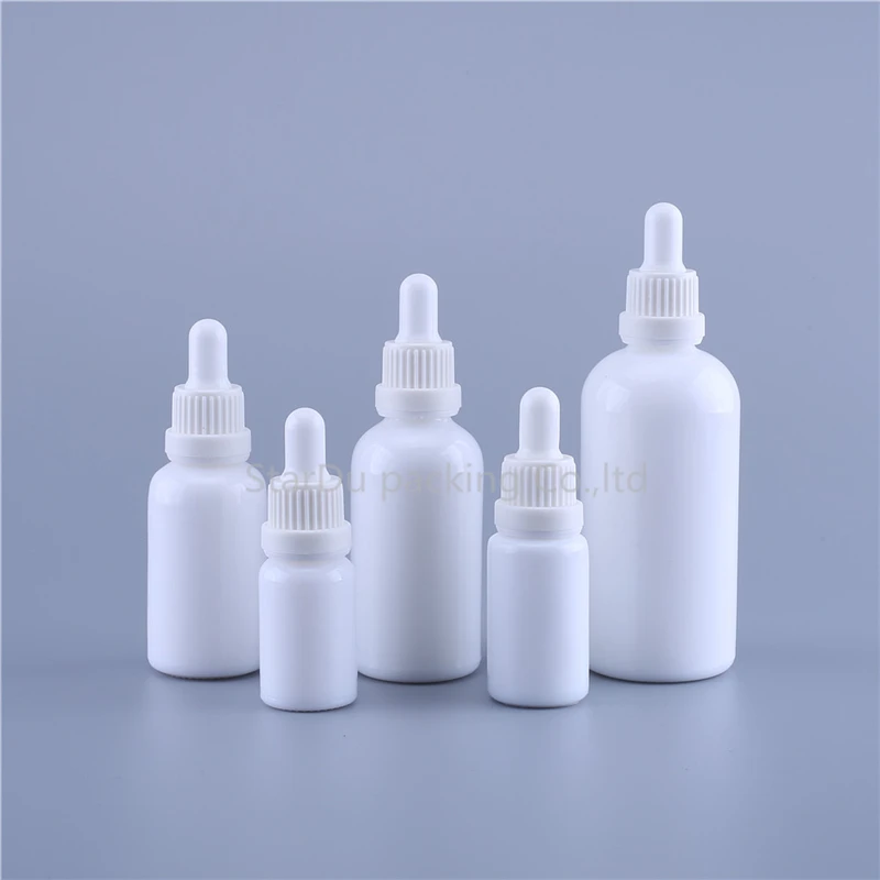 

240PCS 5-100ML Essential Oil Portable White Jade Bottles With Dropper For Liquid Reagent Pipette Bottle Travel