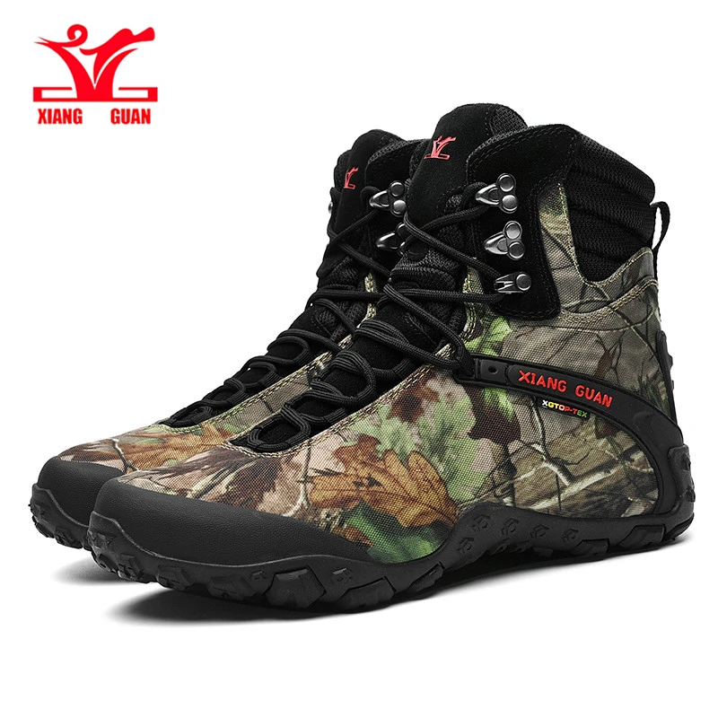 XIANG GUAN buty górskie mężczyźni wodoodporne drzewo Bionic Camo wspinaczka górskie buty taktyczne kobiety Outdoor Sports Camping Trekking