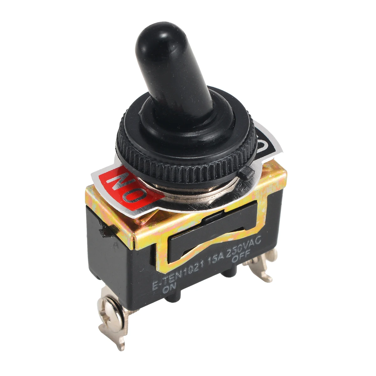 5pcs Metal Heavy Duty Rocker Toggle Switch 2 Pin ON/OFF Waterproof Boot  Electrical SPST Switches 15A 250V