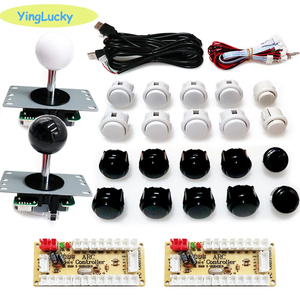 

2 Players Arcade DIY kit with zero latency usb encoder copy sanwa joystick 30m Arcade buttons to pc ps3 pandora game console