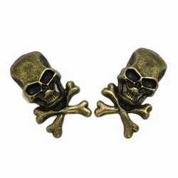 4pcs Metal Bronze Skull Stud Rivet Spike badge Punk Screw for belt Bags Shoes clothes DIY Leathercraft Accessories Decorated