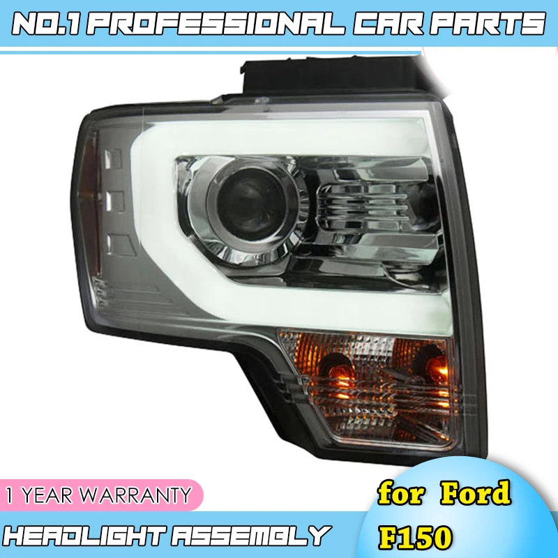 ملحقات السيارة ، المصباح الأمامي لـ Ford F150 2008-2015 Raptor F150 LED DRL ، عدسة شعاع مزدوج H7 HID Xenon bi xenon