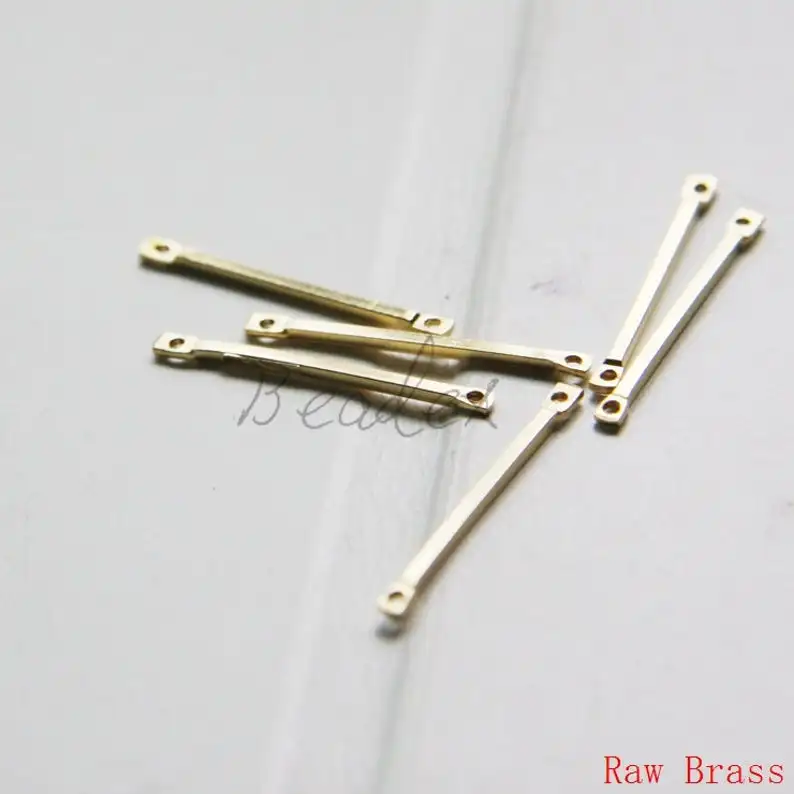 Solid Brass Connector - Link - Bar 25.6x1.2mm (3042C)