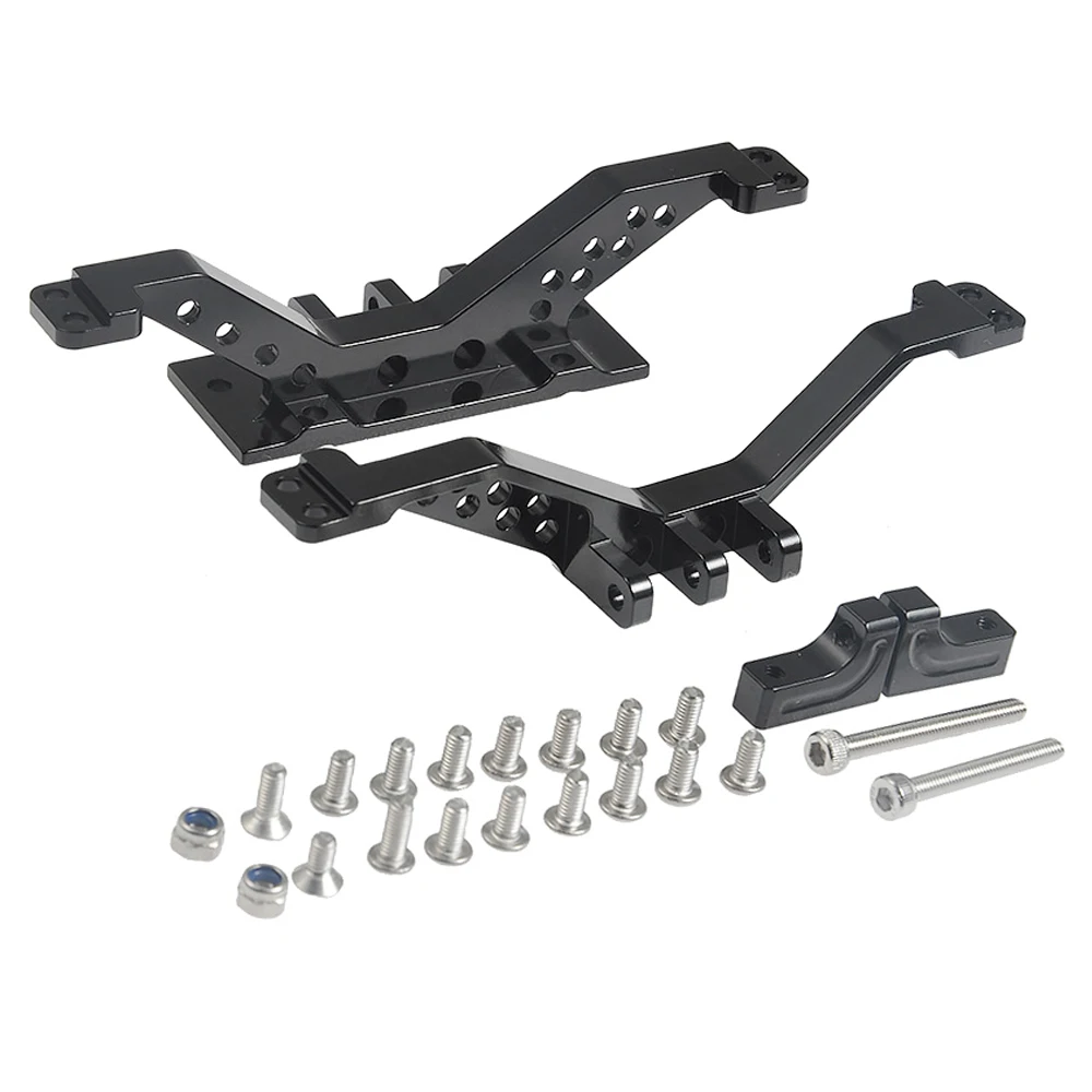 YEAHRUN Front/Rear Axle Reinforcement Black Alloy 4 Link Rod Axle Mount Set for Axial SCX10 Wrangler 90047 1/10 RC Crawler Car