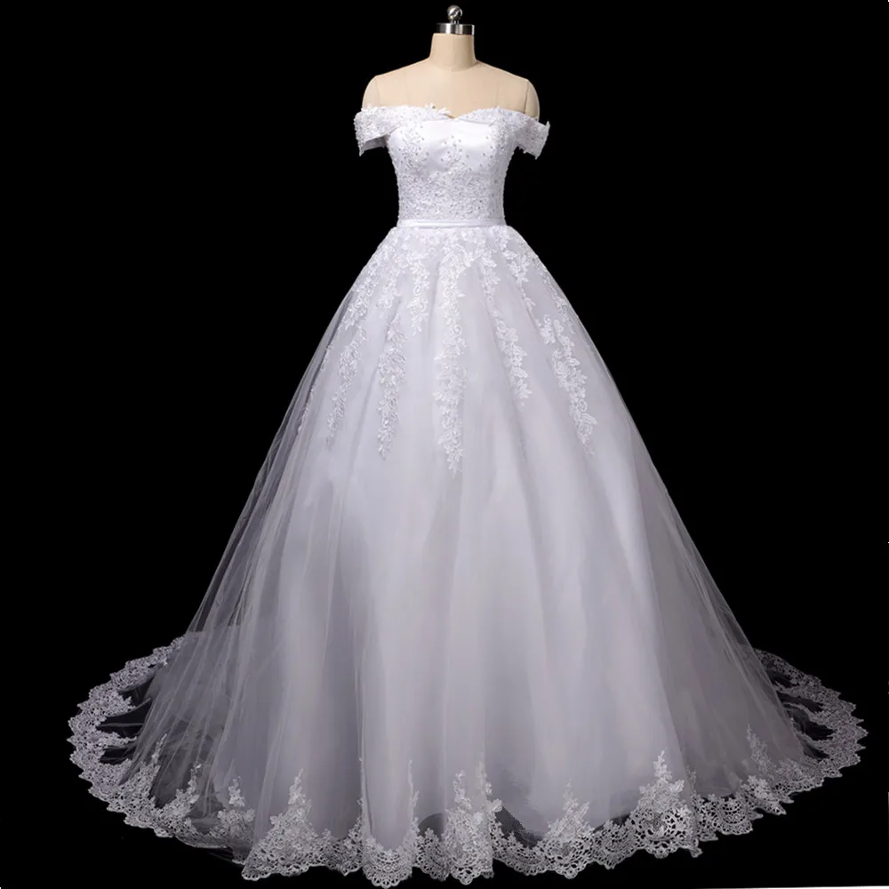 

Customized Lace Wedding Dress 2025 Cheap Vestido De Noiva Robe Princess Mariage Plus Size Long Train Tulle Bridal Wedding Gown