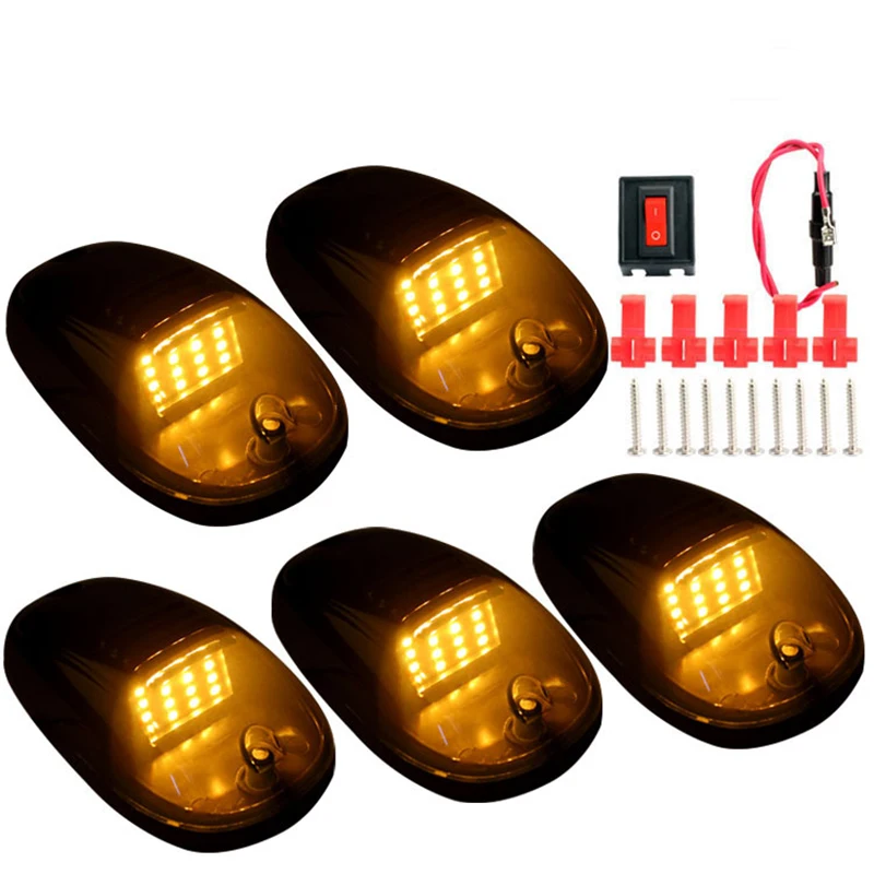 5x Cab Roof Lamps Top Marker Running Car LED Canbus Amber White Bulbs Signal for Truck SUV 4x4 Doom Lights Led 12V Accessories