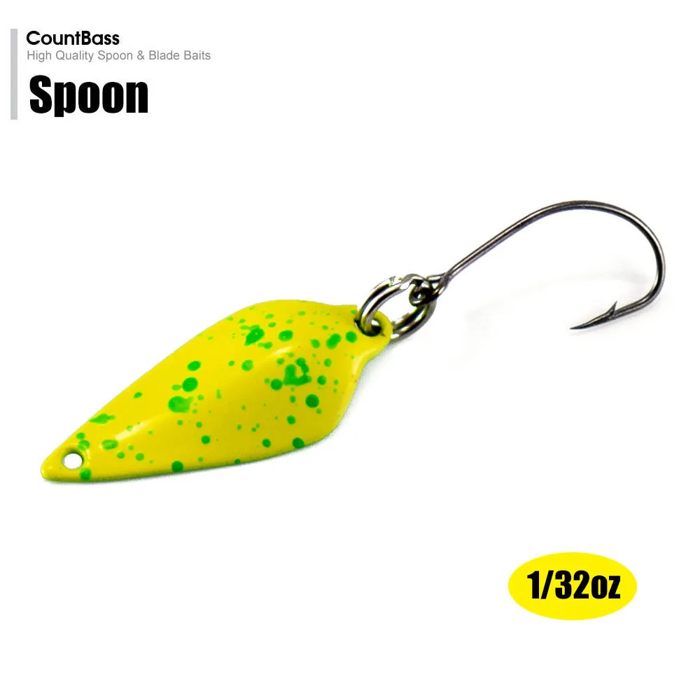 Countbass 1/32oz 0,9g Forellenlöffel Blatt Messingguss Angelköder für Lachsforelle Hechtbarsch – Detail 1