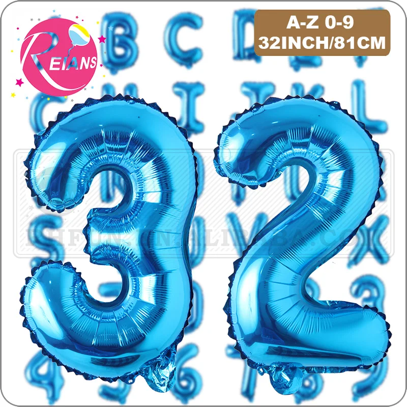 32 inch blue letter digital number aluminum foil balloon birthday wedding baby shower party decoration aluminum foil balloon