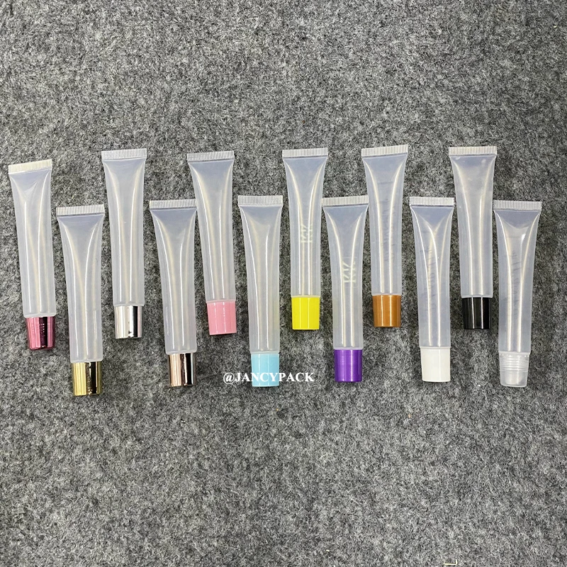 10/15/20ML Empty Lip Gloss Tubes Lipstick Tube Soft Tube Makeup Squeeze tubes Clear Lipgloss Tube Container pink white