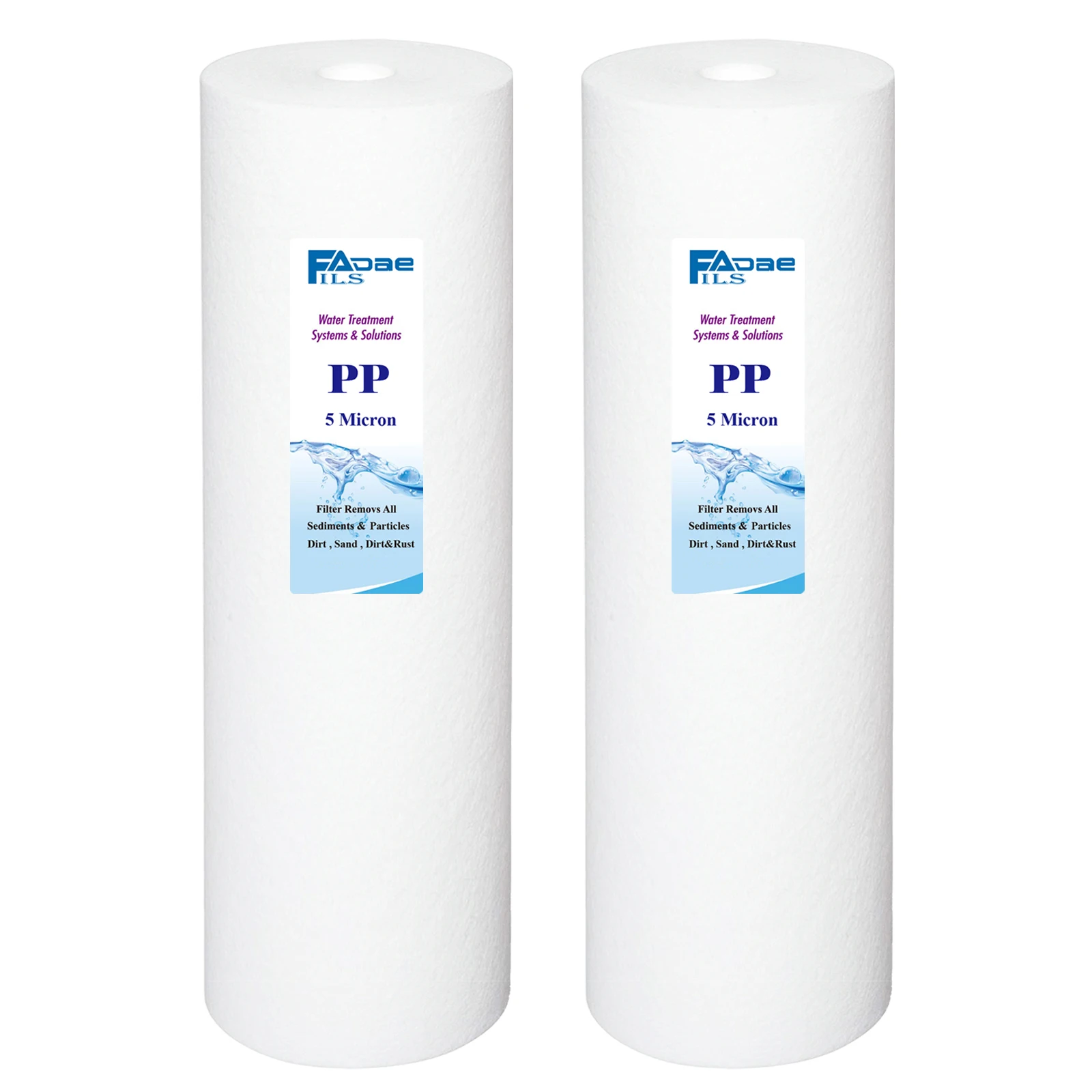 2-PACK Of 5 Micron Whole House Big Blue PP Melt Blown Filter 20