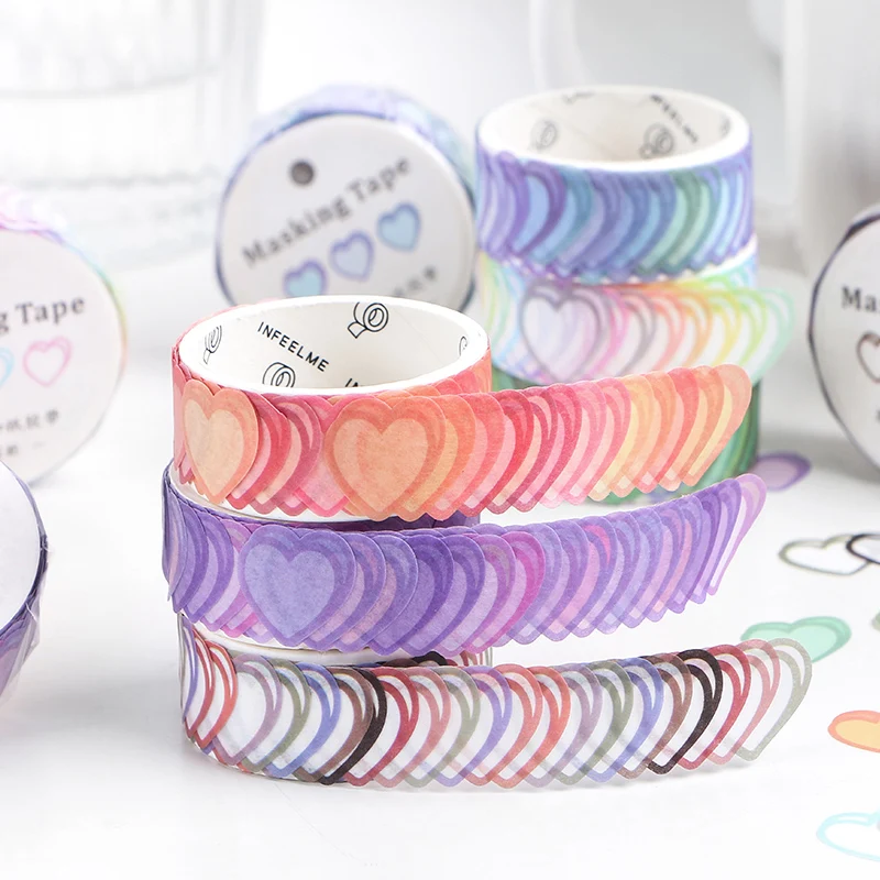 Mohamm 1Pc Love Poem Series Decoration Special-Shaped Washi Masking Tape Creative Scrapbooking Stationary School Supplies