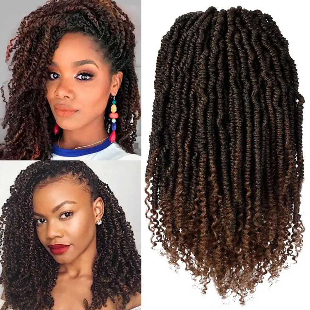 

Passion Twist Synthetic Crotchet Braiding Hair Extensions Short Ombre Crochet Braids Pre looped Fluffy Twists Braiding Hair Bulk