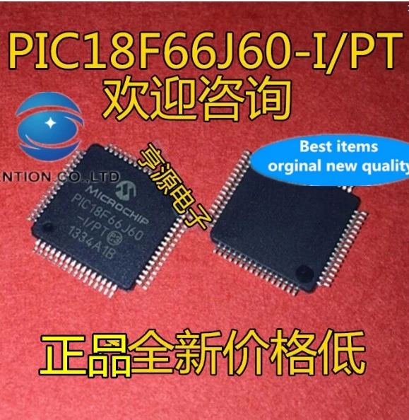 

5pcs real photo 100% new and orginal PIC18F66J60 PIC18F66J60 - I/PT QFP64 microcontroller