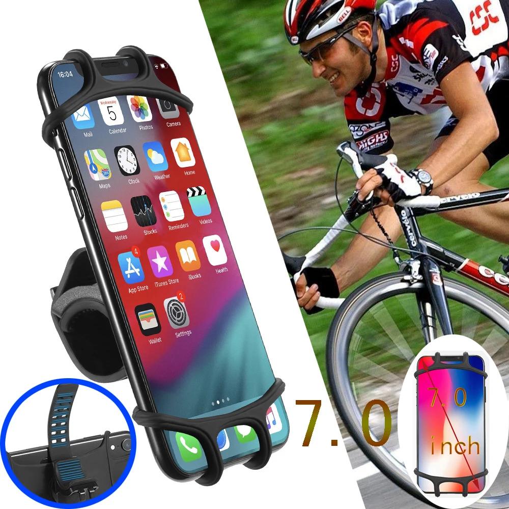 Fahrradhalterung Fahrrad-Telefonhalter Fahrradzubehör Silikon-Universalhalterung für iPhone, Samsung, Xiaomi und andere Mobiltelefone.