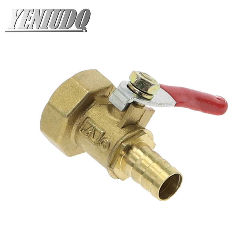 Brass Barbed ball valve 4-12 Hose Barb 1/8\'\' 1/2\'\' 1/4\'\' Female Thread Connector Joint Copper Pipe Fitting Coupler Adapter