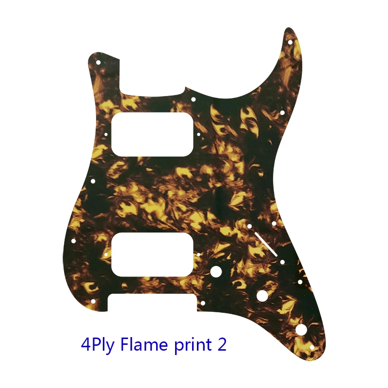 Pleroo Custom Guitar Parts For 72'11 Screw Hole Standard St HH Humbuckers Pickups Guitar Pickguard Scratch Plate Flame Pattern