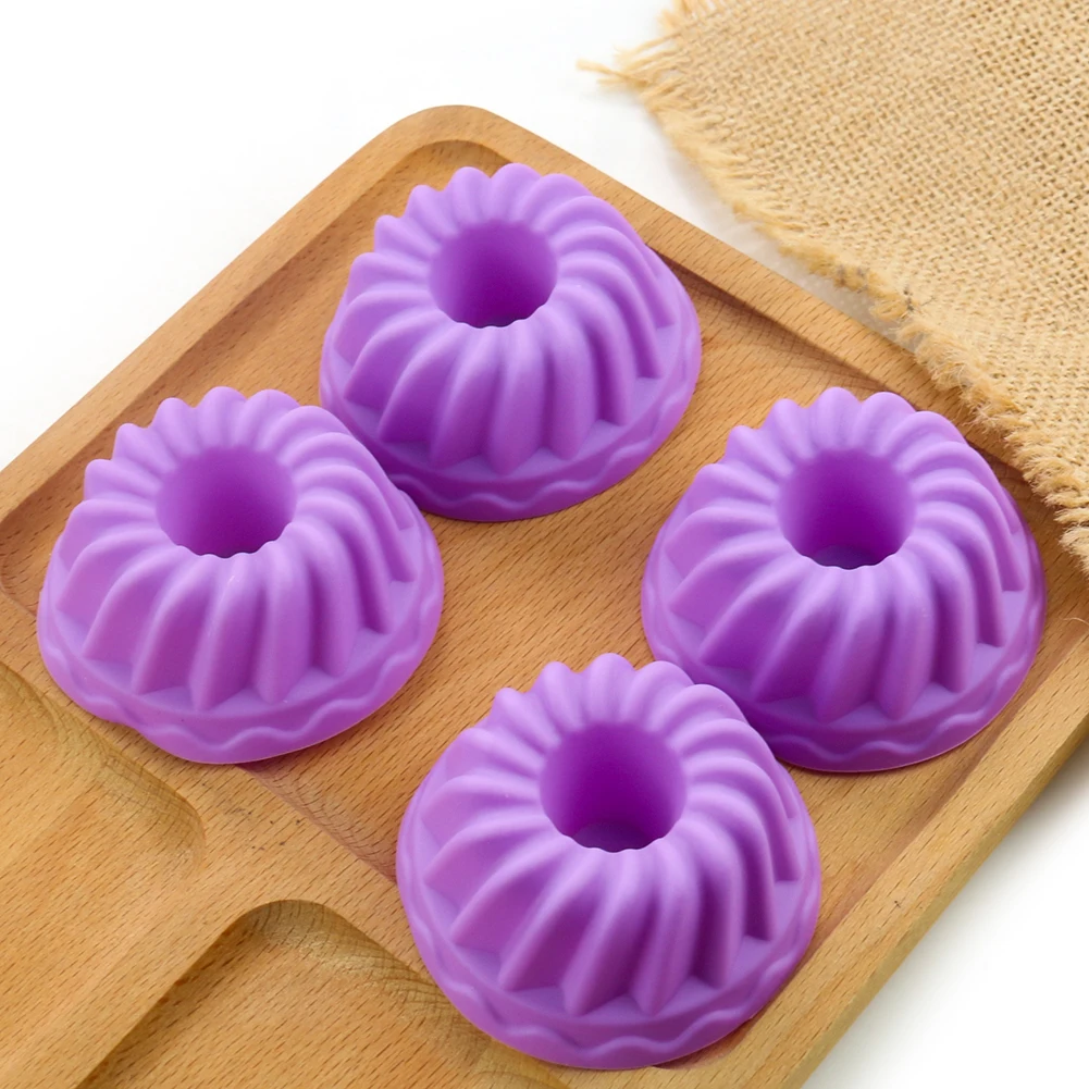 

10PCS Silicone Moulds Cake Pan Nonstick Cake Mold Jelly Mousse Pudding Fondant Molds Kitchen Baking Tool Spiral Shape